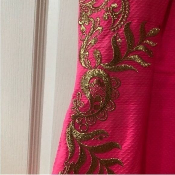 Lilly Pulitzer gold embroidered shift dress size 2 - Picture 3 of 8